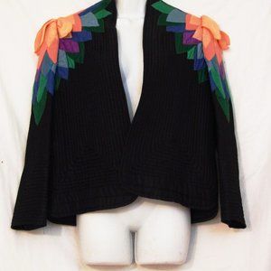 Mollie Parnis Quilt Jacket Lotus Flower Shoulders